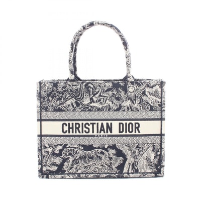 ディオール Dior BOOK TOTE ブックトート ミディアム トワル ドゥ ジュイ トートバッグ バッグ キャンバス レディース ブラック系 / アイボリー系 【中古】