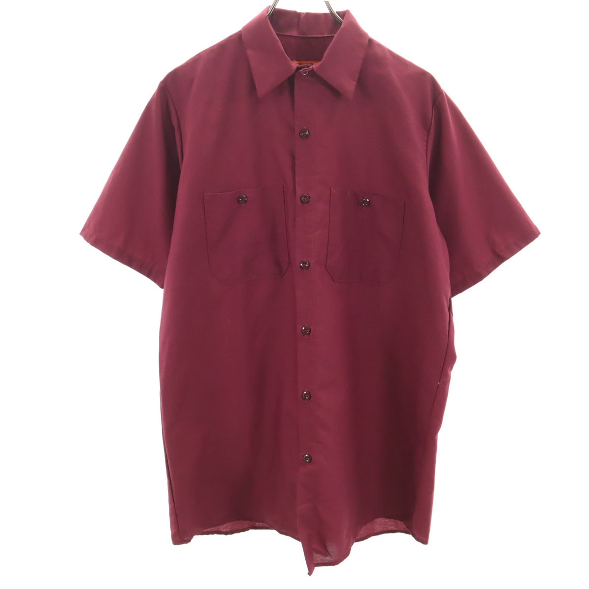 美品 RED KAP レッドキャップ 半袖 ワークシャツ M ワインレッド