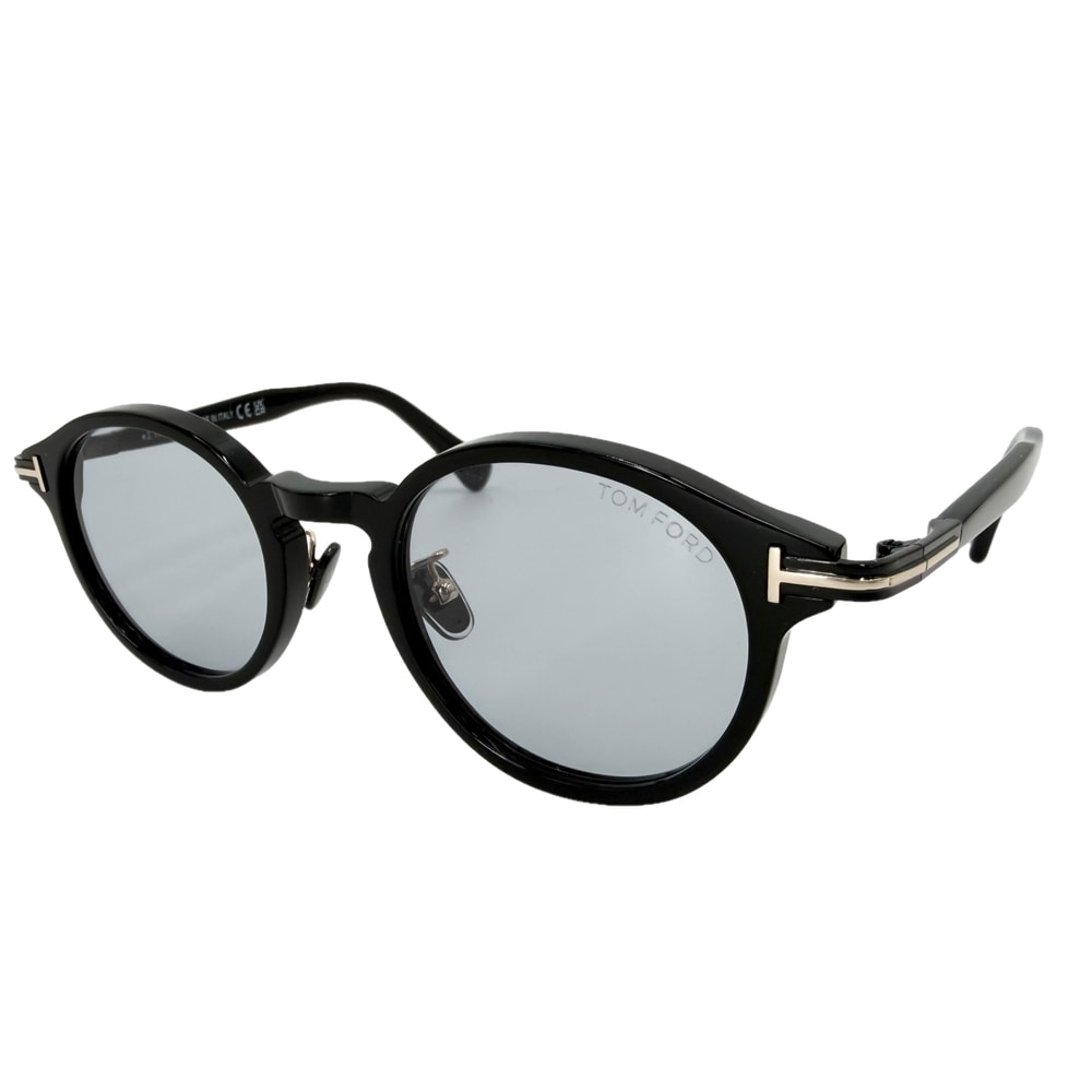 TOM FORD トムフォード サングラス 眼鏡 アイウェア ブルーライトカット 伊達メガネ TF1150    ブラック 黒 シルバー金具 ユニセックス【中古品】
