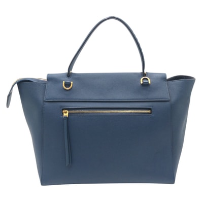美品 CELINE セリーヌ フラップ ベルトバッグ ミニ ブルー レザー ハンドバッグ ショルダーバッグ 505528 【中古】