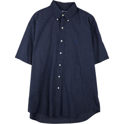 古着 ラルフローレン Ralph Lauren BLAKE 半袖 ボタンダウン チェックシャツ メンズL相当/eaa643949