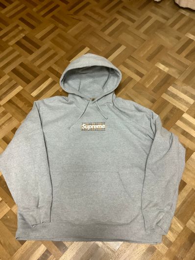 Supreme / Burberry Box Logo Hooded Sweatshirt "Heather Grey"