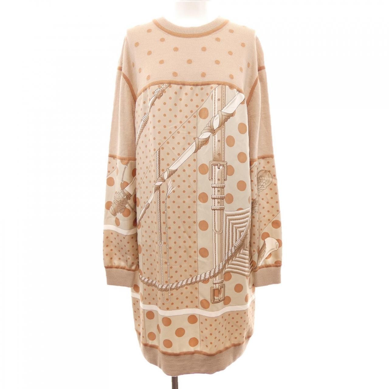 エルメス HERMES CLIL-CLAC A POIS *17-7754 ツイルレーヌ ワンピース