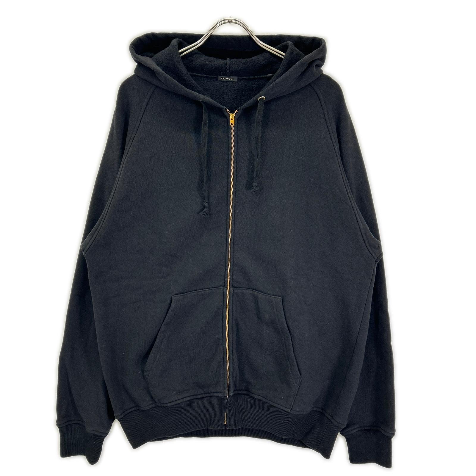 コモリ 26SS D01-05001 ブラック コットン裏毛 ジップパーカ 3