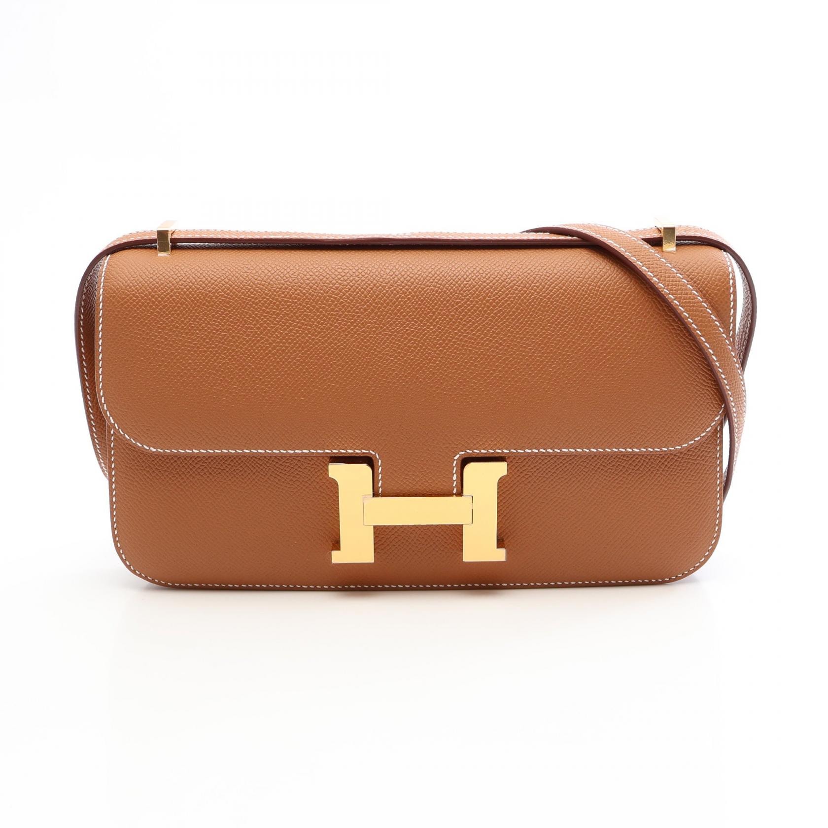 エルメス HERMES コンスタンスエラン ゴールド ショルダーバッグ バッグ ヴォーエプソン ヴォーエプソン K刻印(2025年製造) レディース ブラウン系 【中古】