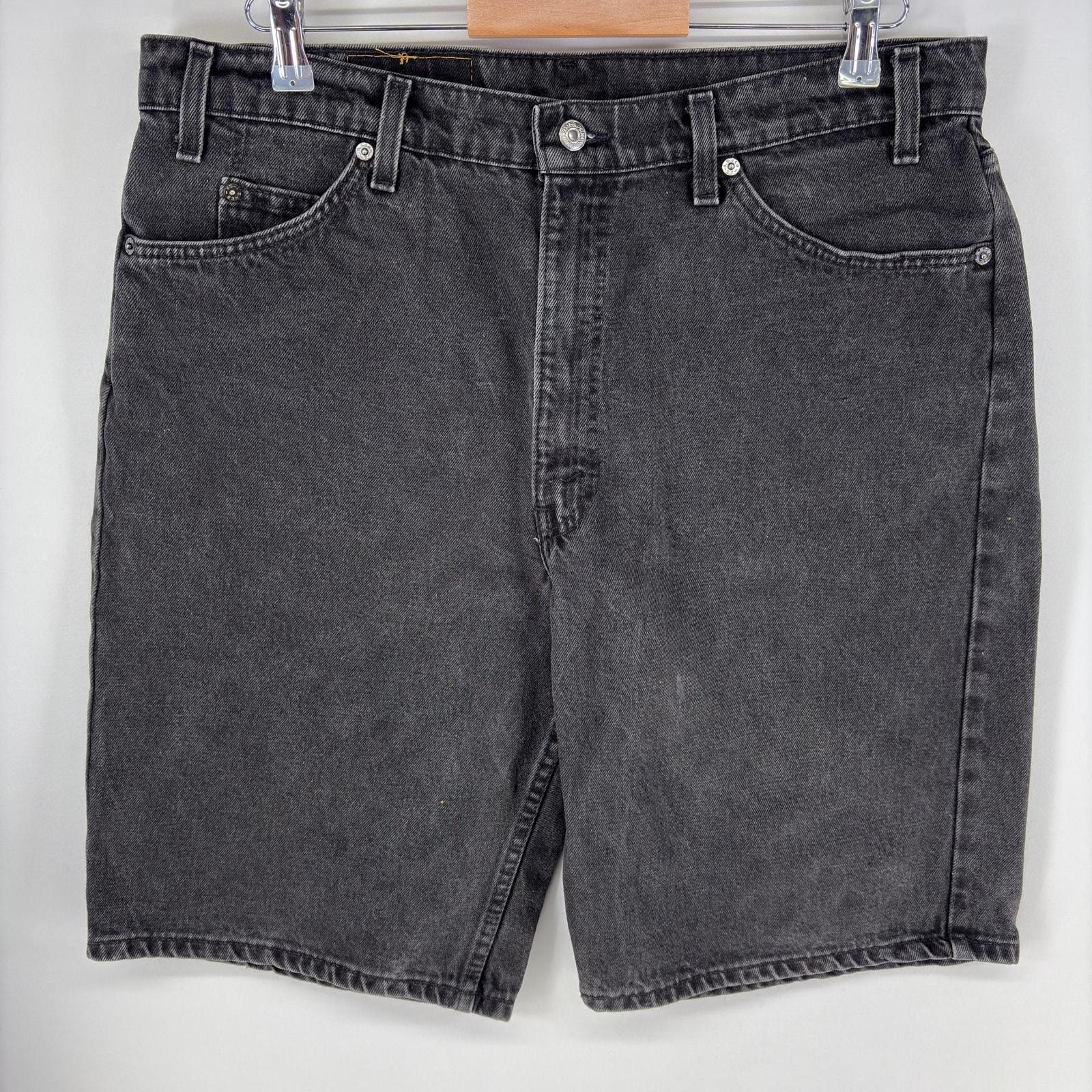 古着 リーバイス Levi's USA製 パンツ ジップフライ 550 ブラックデニム ジーンズ ショートパンツ ジーパン w38  ブラック系 メンズ