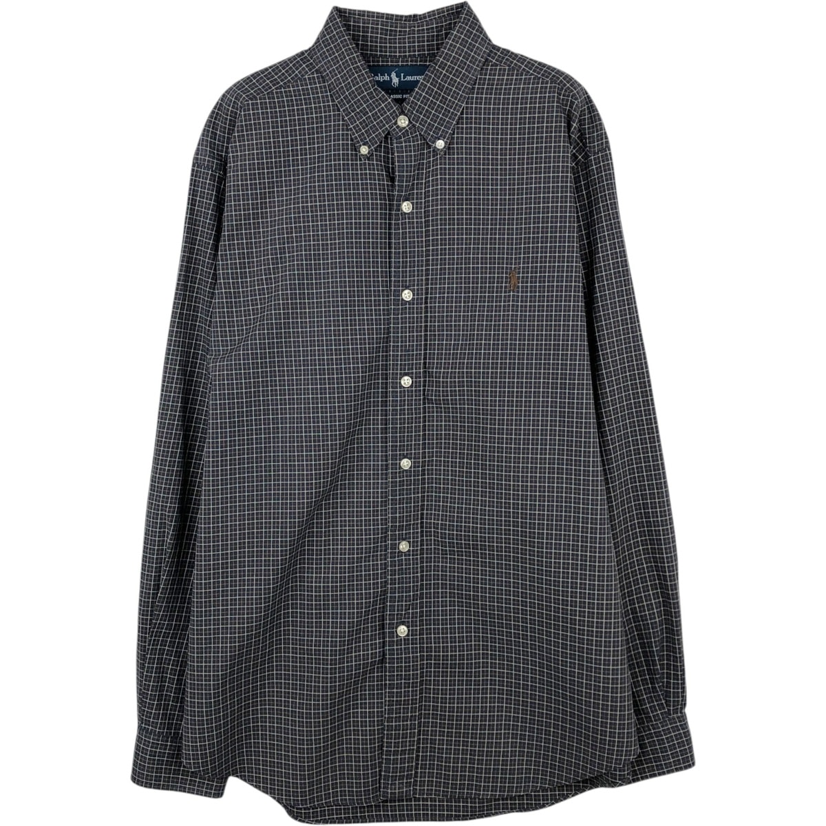 古着 ラルフローレン Ralph Lauren CLASSIC FIT チェック柄 長袖 ボタンダウンチェックシャツ メンズL相当/eaa652071