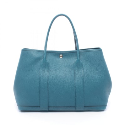 エルメス HERMES ガーデンパーティPM コバルト トートバッグ バッグ レザー ネゴンダ コバルト X刻印(2016年製造) レディース グリーン系 【中古】