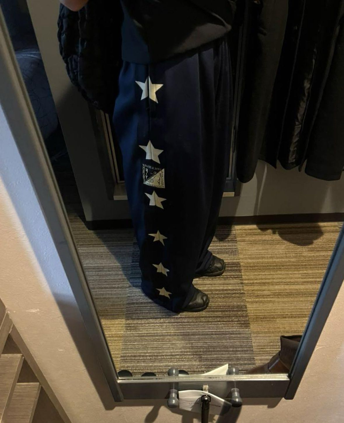 KAPITAL Smooth Jersey Stunt Man Woman Buggy Track Pants "Navy"
