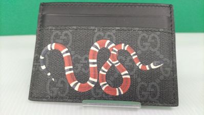 GUCCI Kingsnake Print GG Supreme Card Case