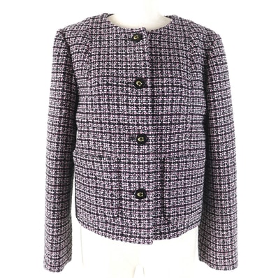 未使用品 コーチ
ノーカラージャケット ブラック ピンク ホワイト レディース XS CO841