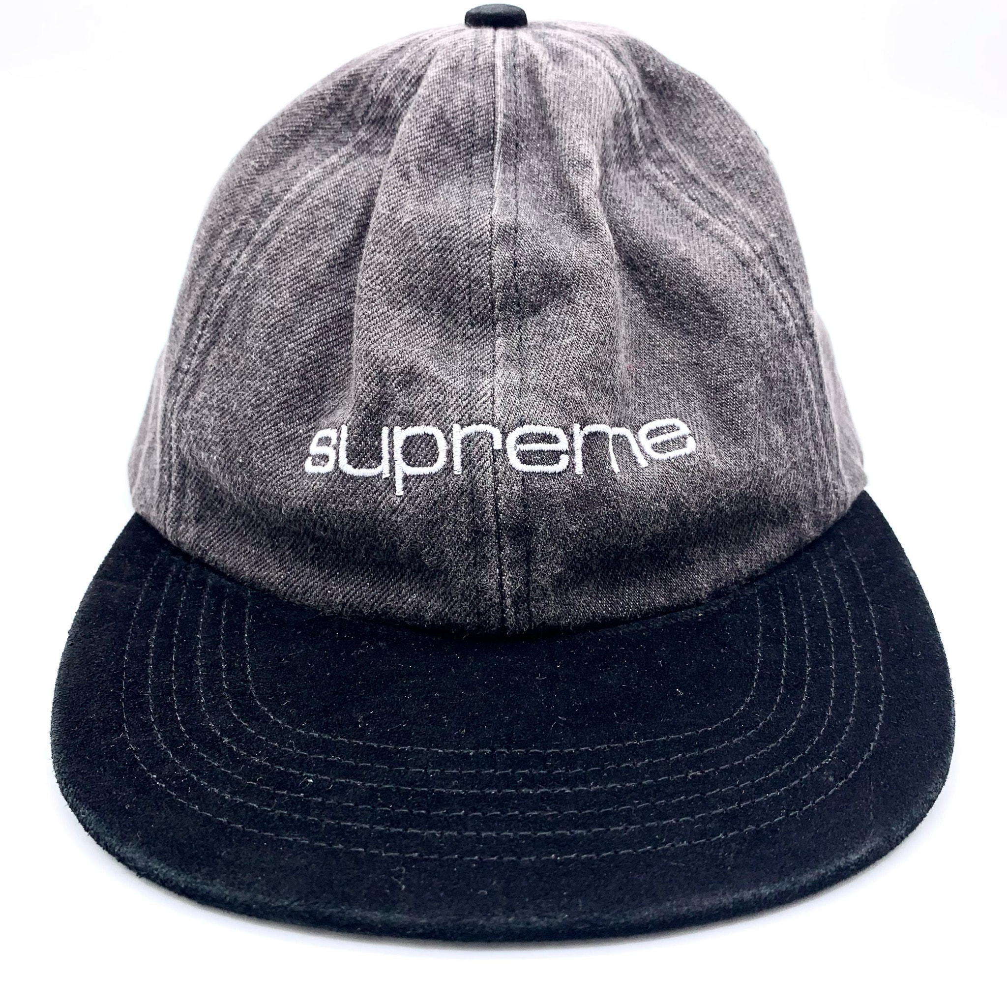 Supreme Denim Suede Compact Logo 6-Panel Black