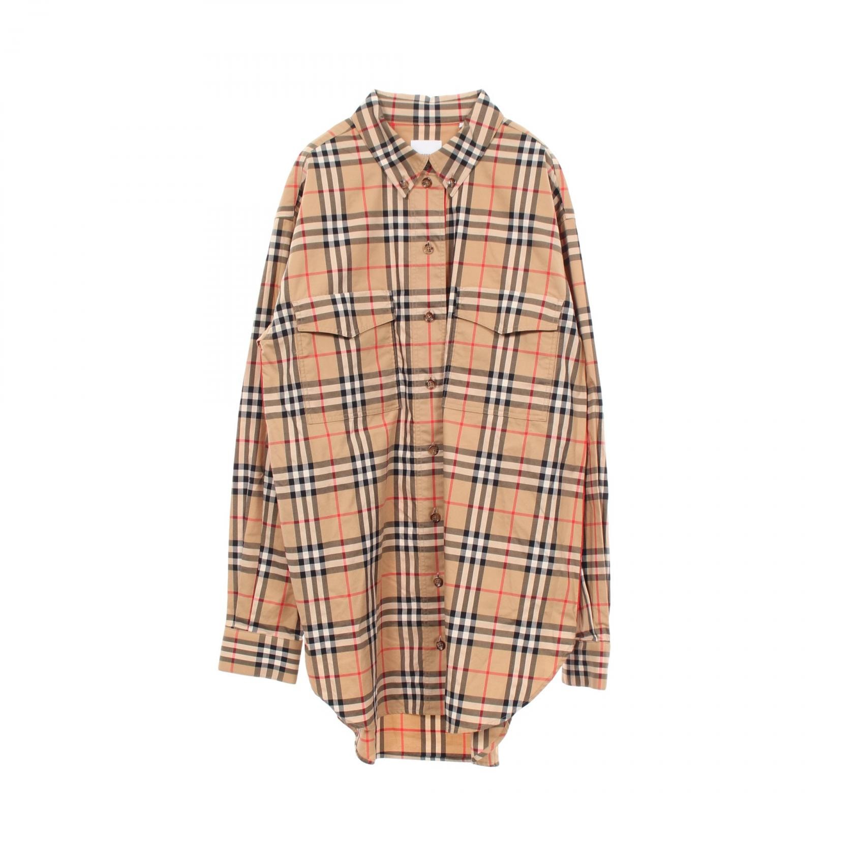バーバリー BURBERRY ノバチェック 長袖 衣料品 トップス コットン レディース ベージュ系 【中古】