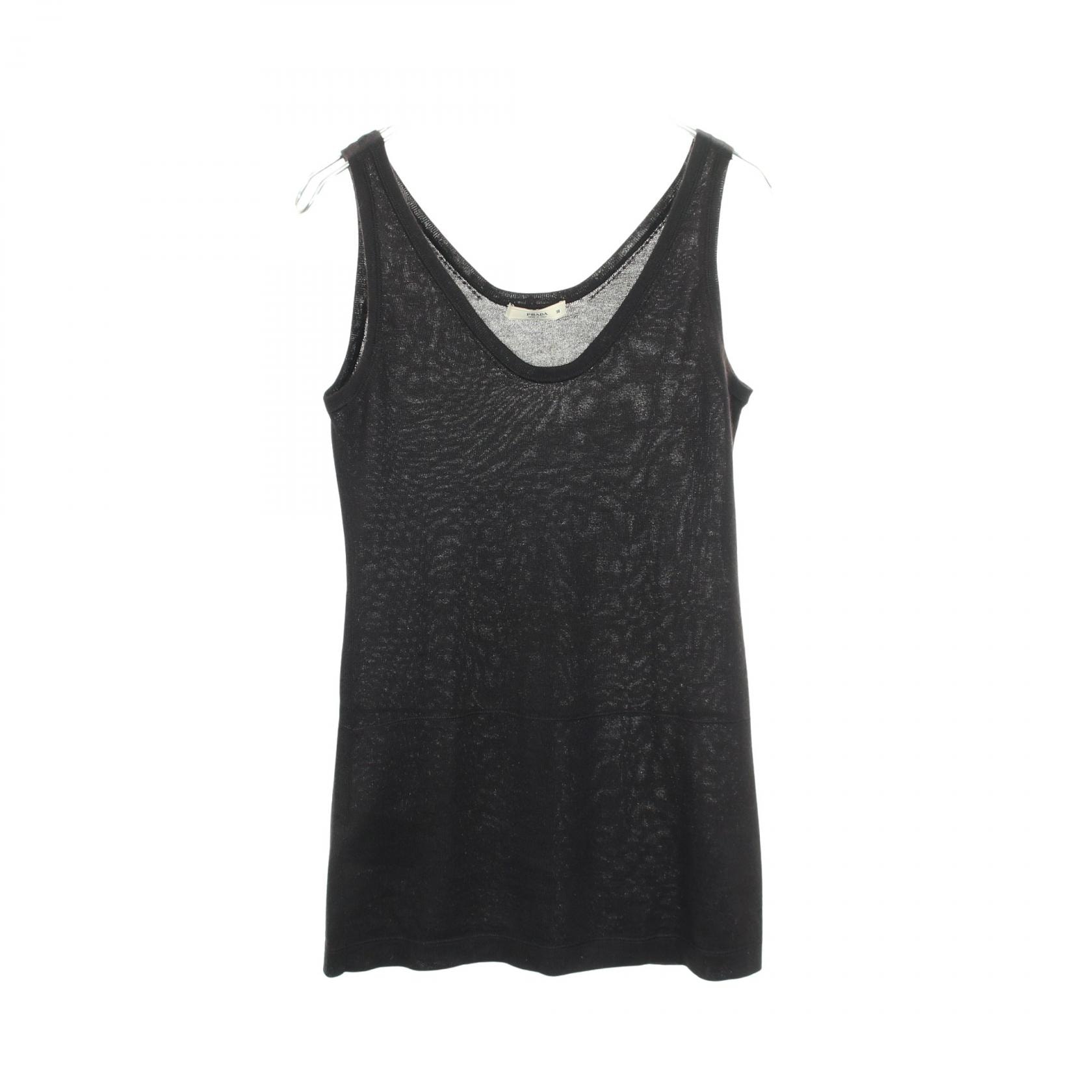 プラダ PRADA タンクトップ ニット 衣料品 トップス カシミヤ シルク レディース ブラック系 【中古】