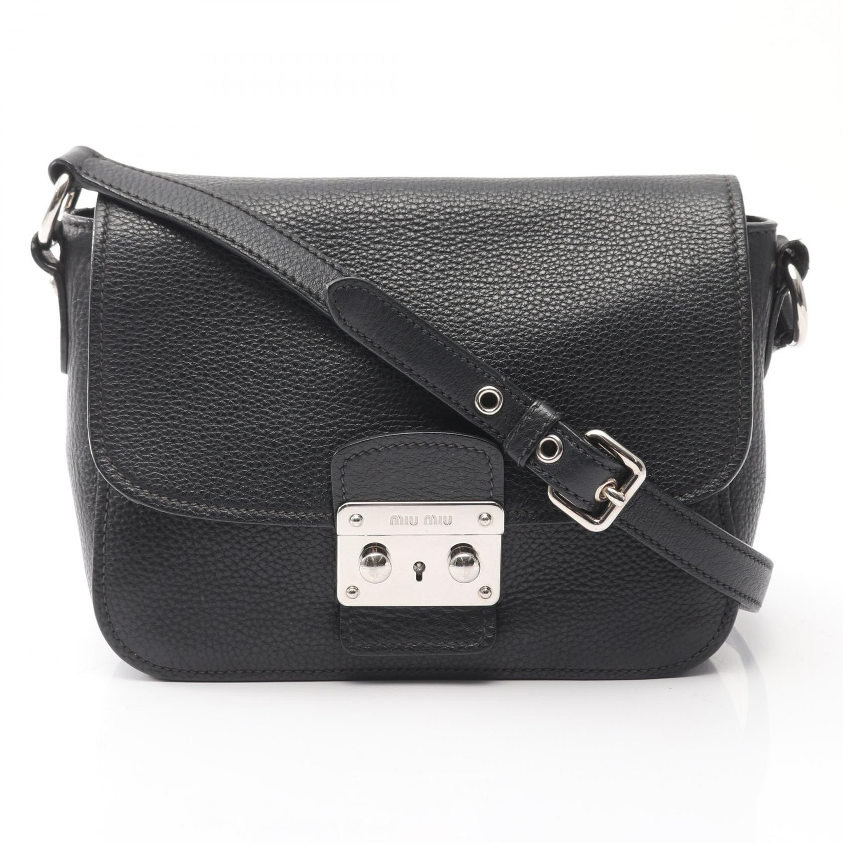 ミュウ ミュウ Miu Miu ショルダーバッグ バッグ レザー レディース ブラック系 【中古】
