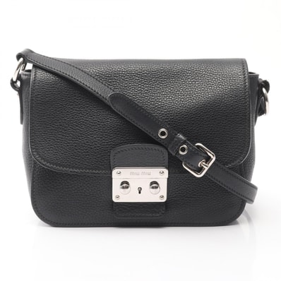 ミュウ ミュウ Miu Miu ショルダーバッグ バッグ レザー レディース ブラック系 【中古】