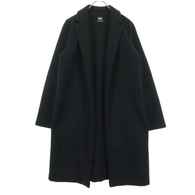ZARA ザラ 長袖 ボタンレス チェスターコート S ブラック