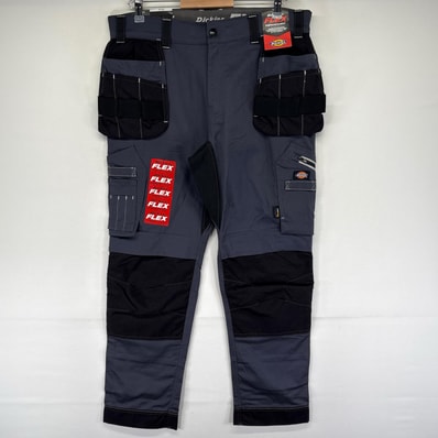 古着 デッドストック ディッキーズ Dickies パンツ ワークパンツ ダブルニー タグ付き FLEX ユーロ カーゴ W36 L30 グレー系 メンズ