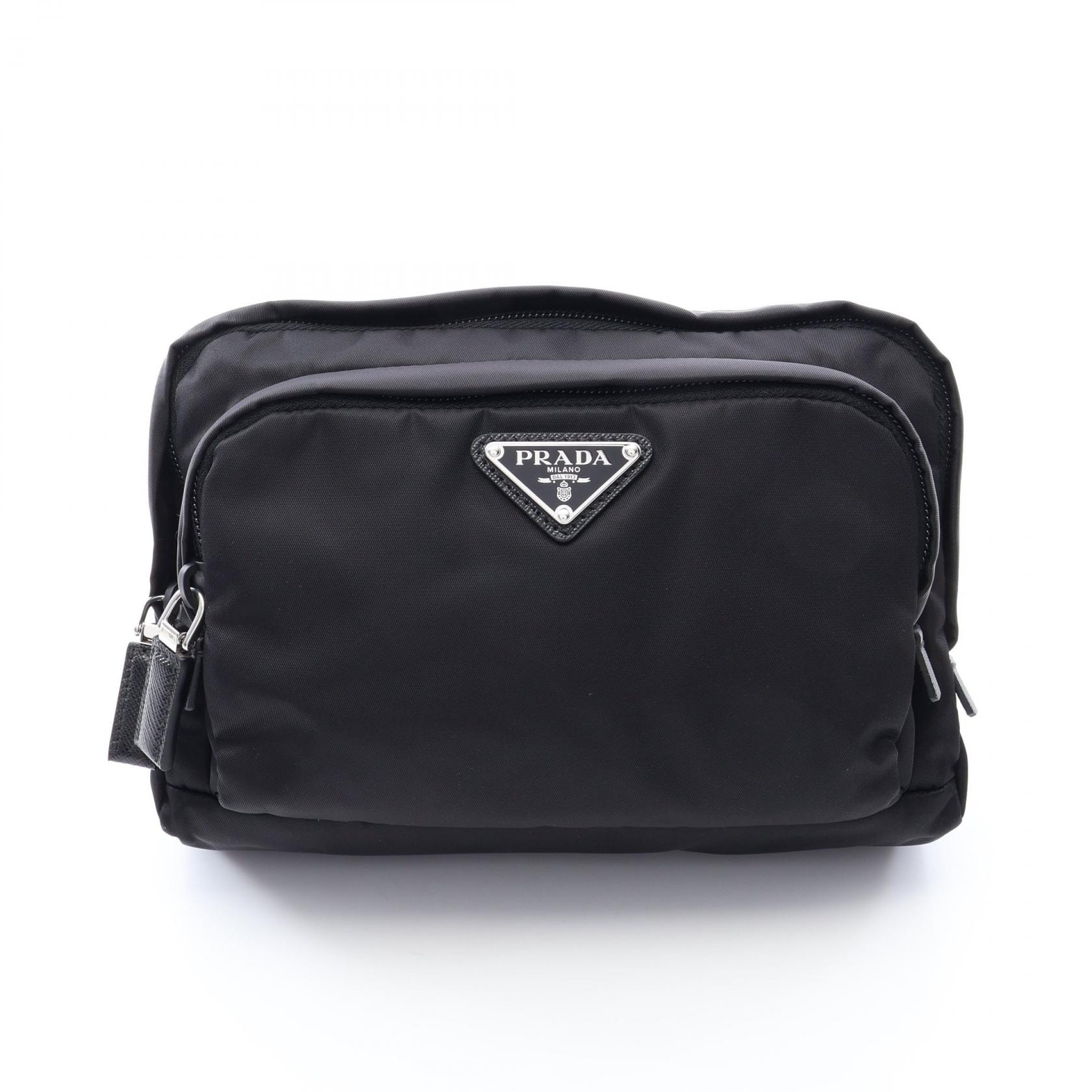 プラダ PRADA TESSUTO ポーチ バッグ ナイロン サフィアーノレザー レディース ブラック系 2NA0682DMIF0002 【新品】