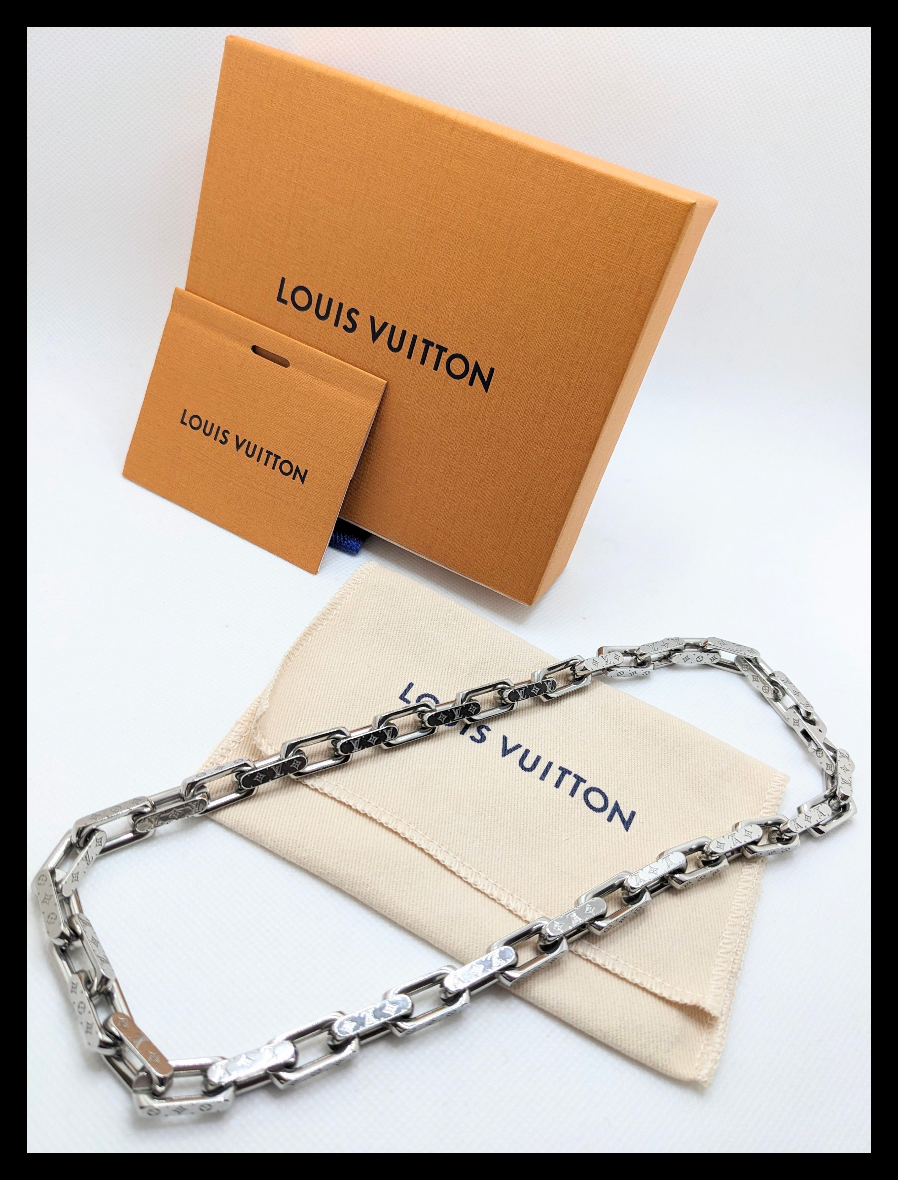 Louis Vuitton Monogram Chain Necklace "Silver"