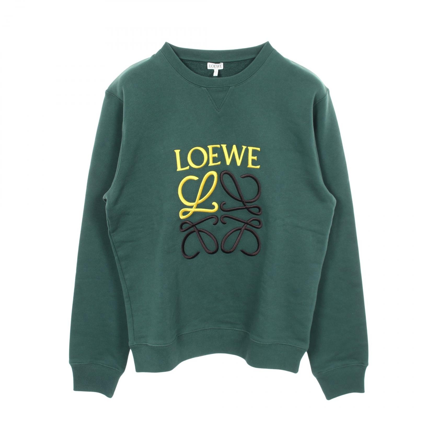 ロエベ LOEWE アナグラム エンブロイダリー スウェット 衣料品 トップス コットン メンズ グリーン系 【中古】