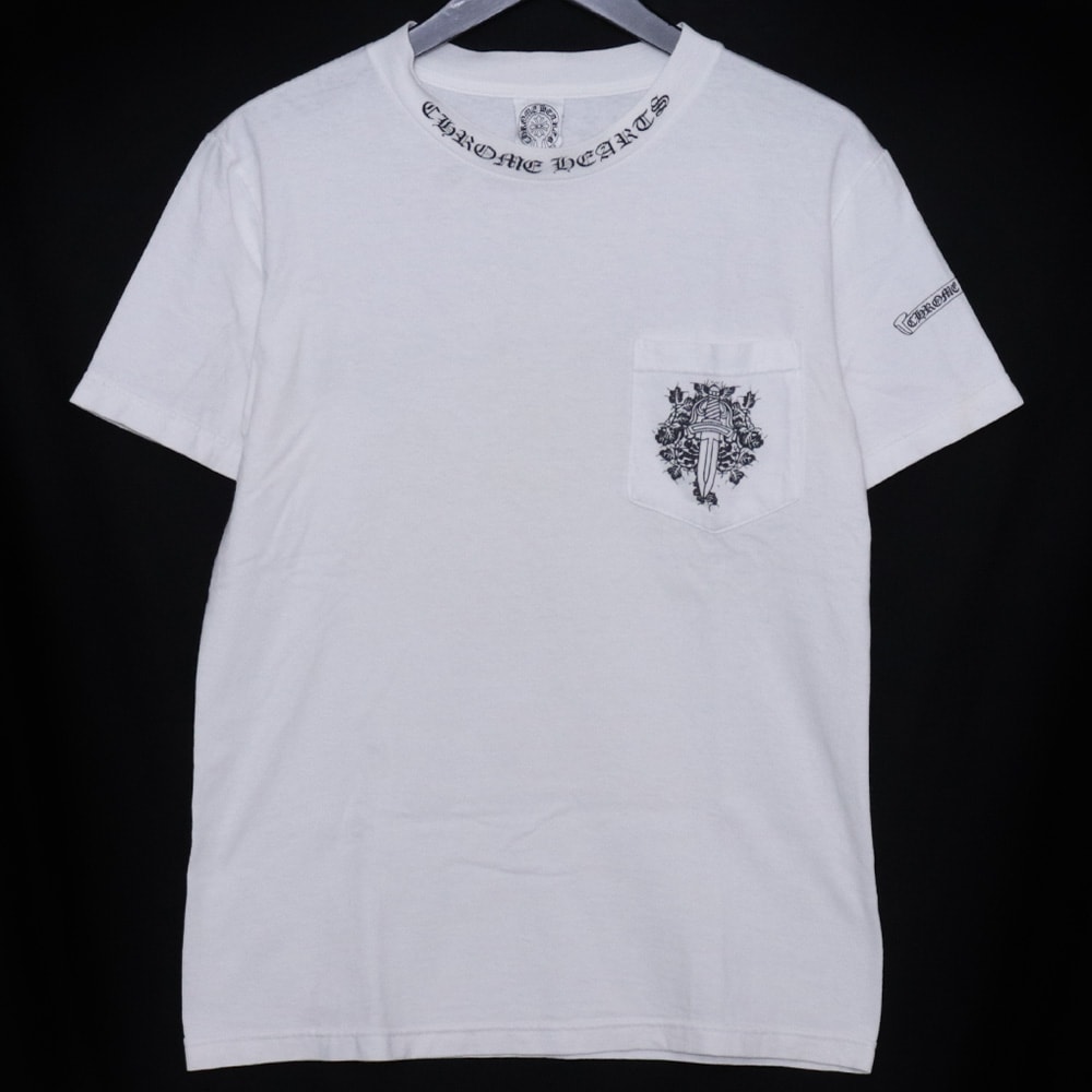 CHROME HEARTS オールド ネックロゴヴァインダガースクロールラベルTシャツ