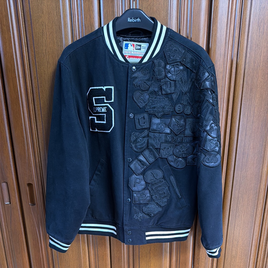 シュプリーム ニューエラ メジャーリーグ バーシティ ジャケット "ブラック"