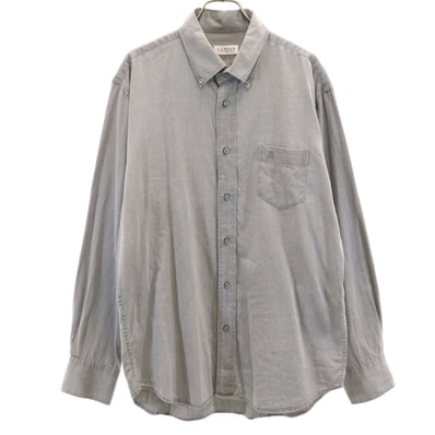 LANVIN LA COLLECTION ランバンコレクション 日本製 長袖 ボタンダウンシャツ L グレー