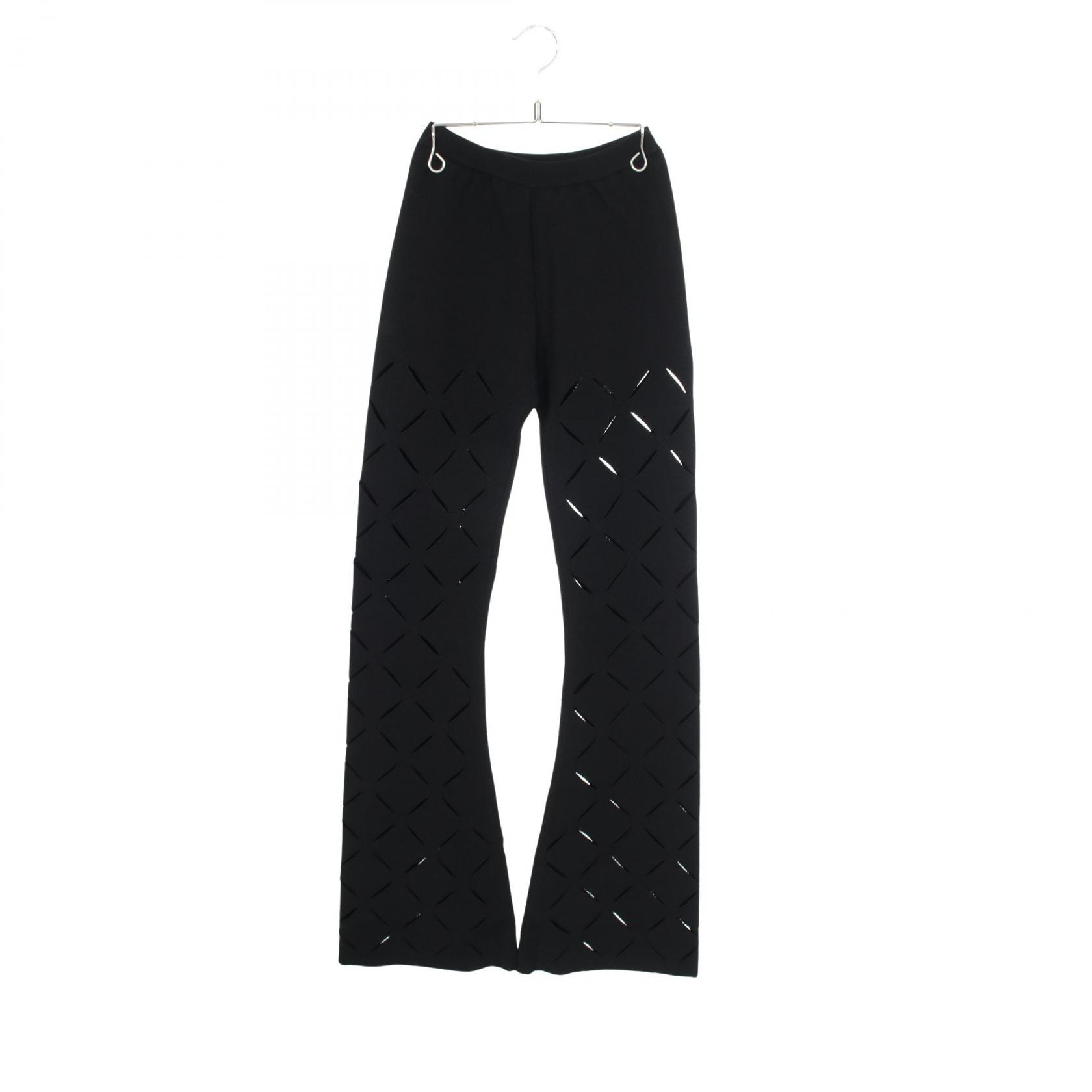 ヴェルサーチ VERSACE カットアウトデザイン パンツ 衣料品 ボトムス レーヨン レディース ブラック系 【中古】