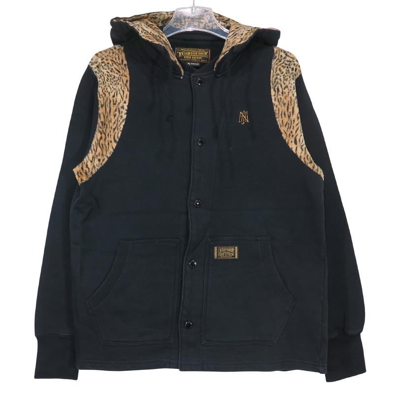 NEIGHBORHOOD ネイバーフッド 10AW BUZZ/C-HOODED.LS 102UNNH-CSM01 バズ フーデッド トップス フーディー ブラック レオパード サイズM