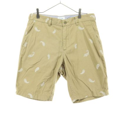 美品 BEAMS ビームス ペイズリー柄 ハーフパンツ M ベージュ系