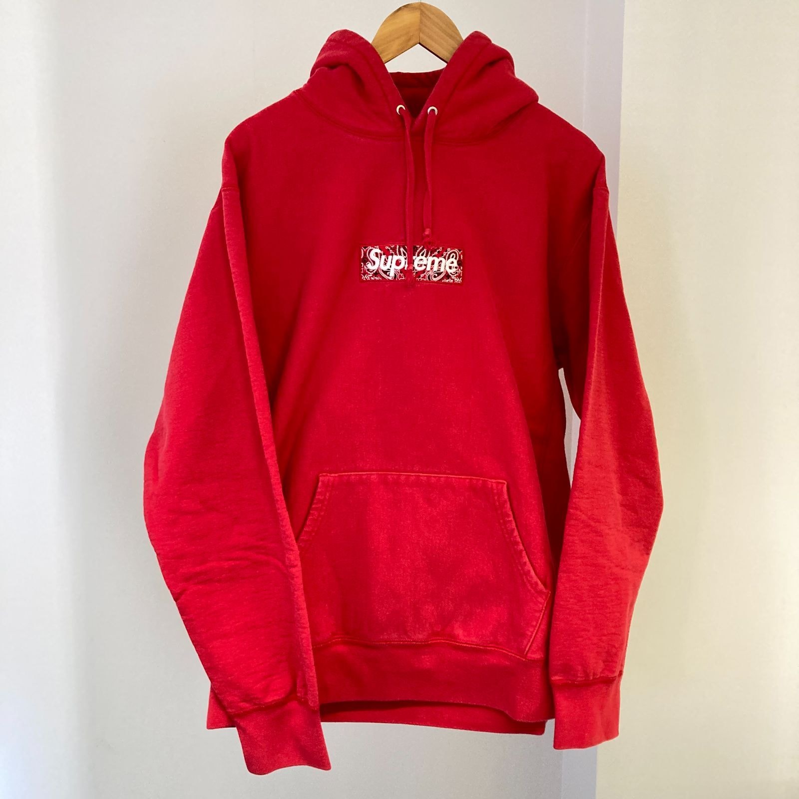 SUPREME(シュプリーム) 19AW Bandana Box Logo Hooded Sweatshirt バンダナボックスロゴプルオーバーパーカー フーディー サイズXL レッド
