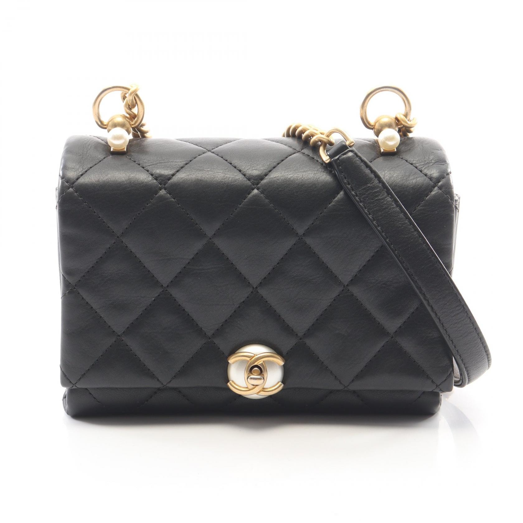 シャネル CHANEL マトラッセ ショルダーバッグ バッグ ラムスキン(羊革) レディース ブラック系 AS1170 【中古】