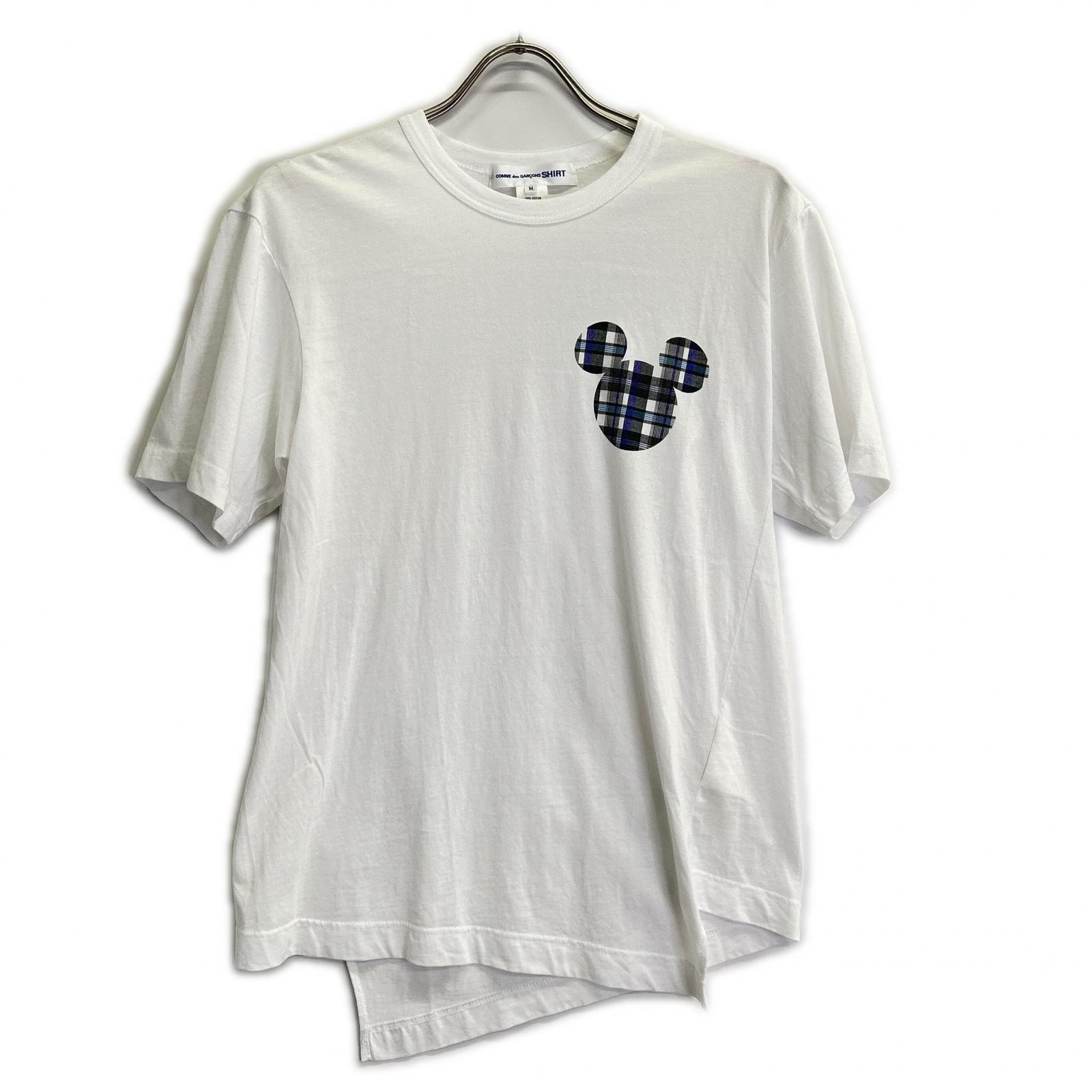 コムデギャルソンシャツ 【×Disney】FO-T028 ホワイト クルーネック Tシャツ M