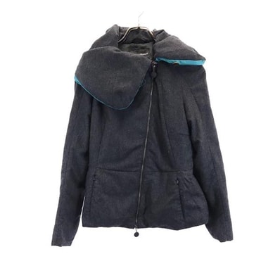 Emporio Armani エンポリオアルマーニ ウールブレンド 長袖 ボリュームカラー ジャケット 40 グレー系