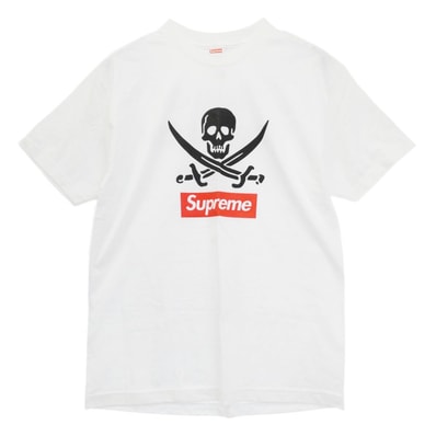 Supreme シュプリーム Tシャツ 07SS ×NEIGHBORHOOD ネイバーフッド Skull Box Logo Tee スカル ボックス ロゴ 半袖 Tシャツ ホワイト系 L【極上美品】【中古】