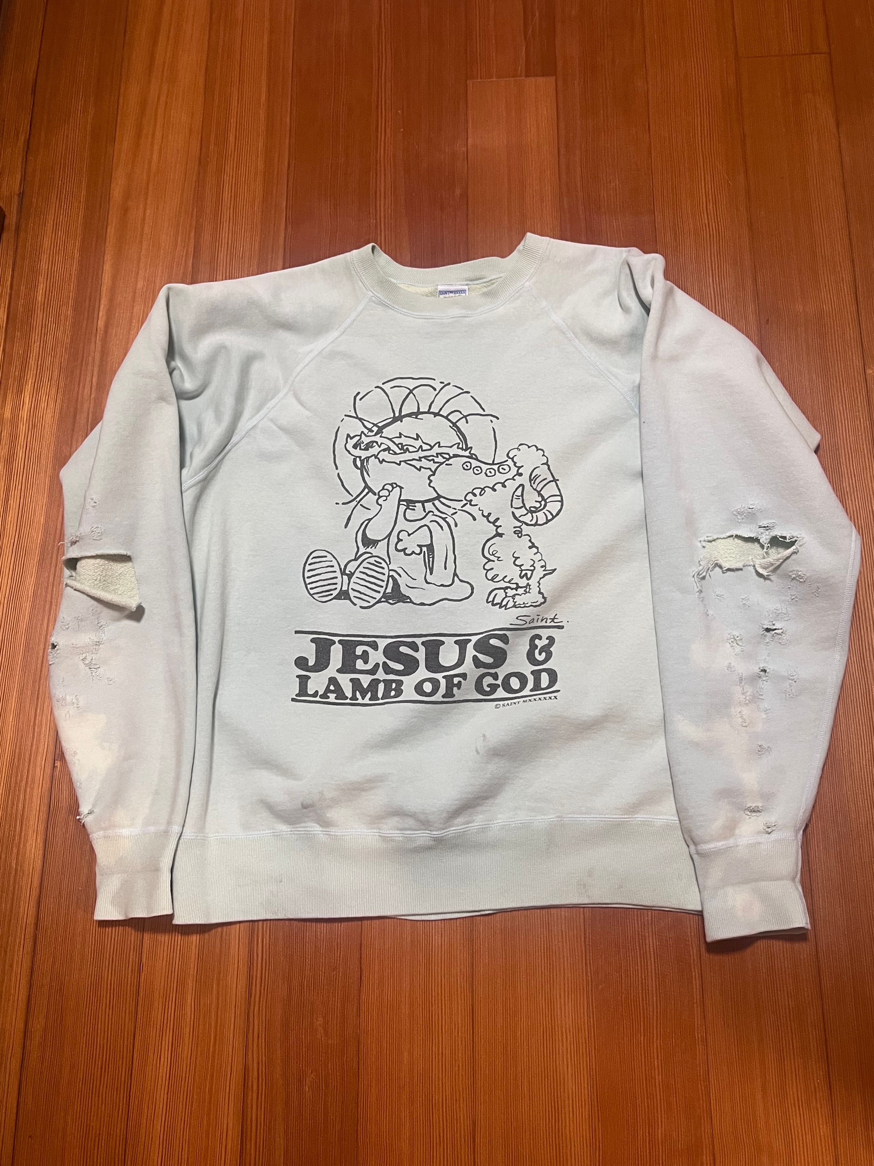 SAINT Mxxxxxx 23AW CRW N SWT Jesus "Blue"