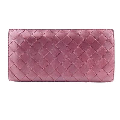 ボッテガヴェネタ BOTTEGAVENETA 長財布 マキシイントレチャート ラウンドファスナー レッド