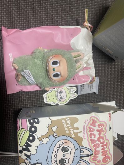 POP MART THE MONSTERS (LABUBU) Exciting Macaron Plush Series GREEN GRAPE
