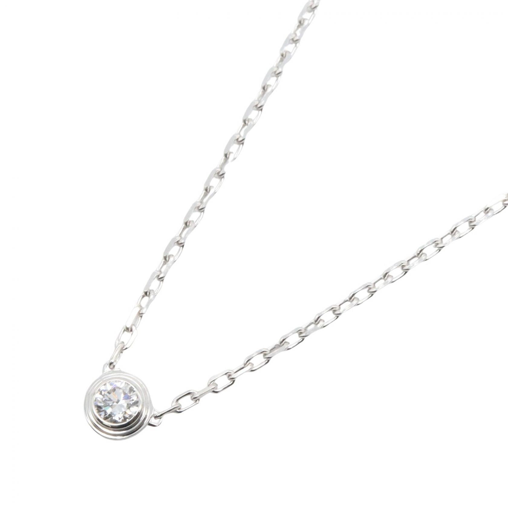 カルティエ CARTIER ダムール SM ネックレス ネックレス ジュエリー K18WG(ホワイトゴールド) ダイヤモンド レディース シルバー系 / クリア系 B7215900 【中古】