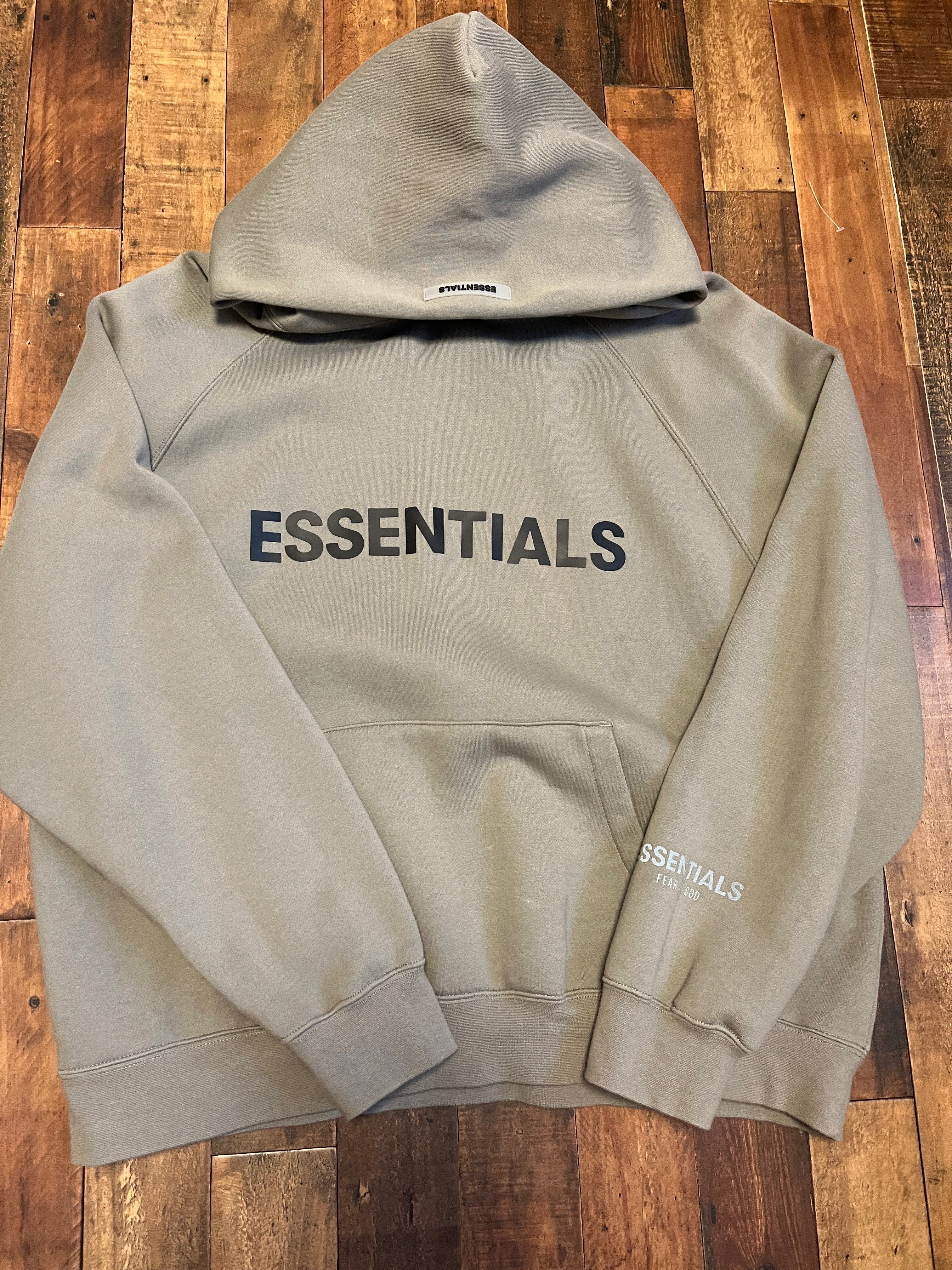 FEAR OF GOD ESSENTIALS 3D Silicon Applique Pullover Hoodie "Charcoal"