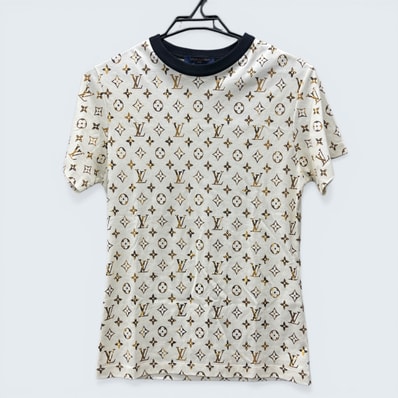 LOUIS VUITTON 極美品 ルイヴィトン 23SS パイソンモノグラム Tシャツ RW231B 262 FOTS48 コットン ホワイト ブラウン #S 半袖 カットソー トップス ロゴ LV ヴィトン Aランク 中古 鑑定済 ヴィトンTシャツ