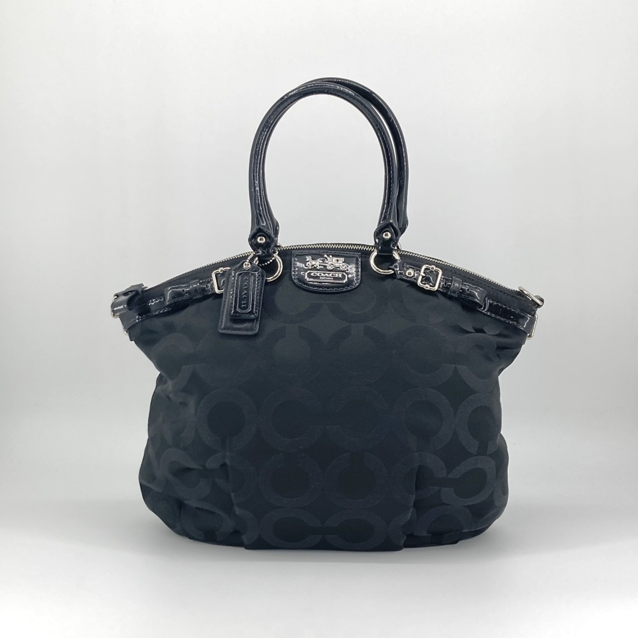 COACH(コーチ) サテンサッチェル ハンドバッグ ブラック