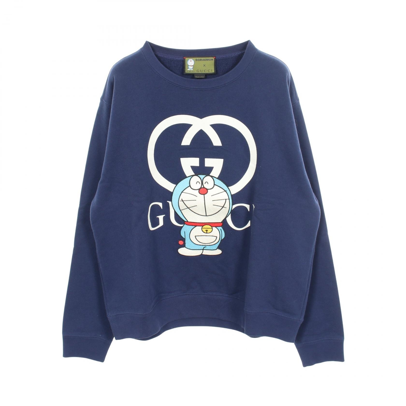 グッチ GUCCI GUCCI × ドラえもん アップリケ スウェット 衣料品 トップス コットン メンズ ネイビー系 626990 【中古】