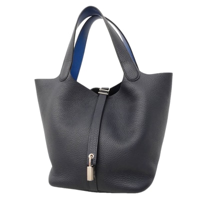 ★最終価格★SALE【6hb0815】エルメス ハンドバッグ ピコタンロックMM エクラ トリヨンクレマンス ブルーニュイ/ブルーサフィール シルバー金具 Z刻印【中古】レディース