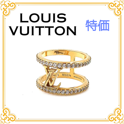 ■美品■ LOUIS VUITTON ルイヴィトン M1463M LV アイコニック ストラス リング ゴールド アクセサリー 13号 レディース 指輪