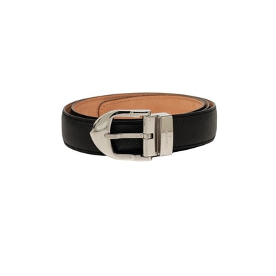 ルイ ヴィトン タイガ サンチュール クラシック ベルト サイズ:90/36 M6843 ブラック シルバー金具 レザー メンズ LOUIS VUITTON 中古