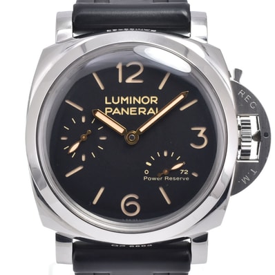 パネライ PANERAI PAM00423 ルミノール 1950 3デイズ ブラック 手巻き メンズ 美品 箱・保証書付き 腕時計 L#150909