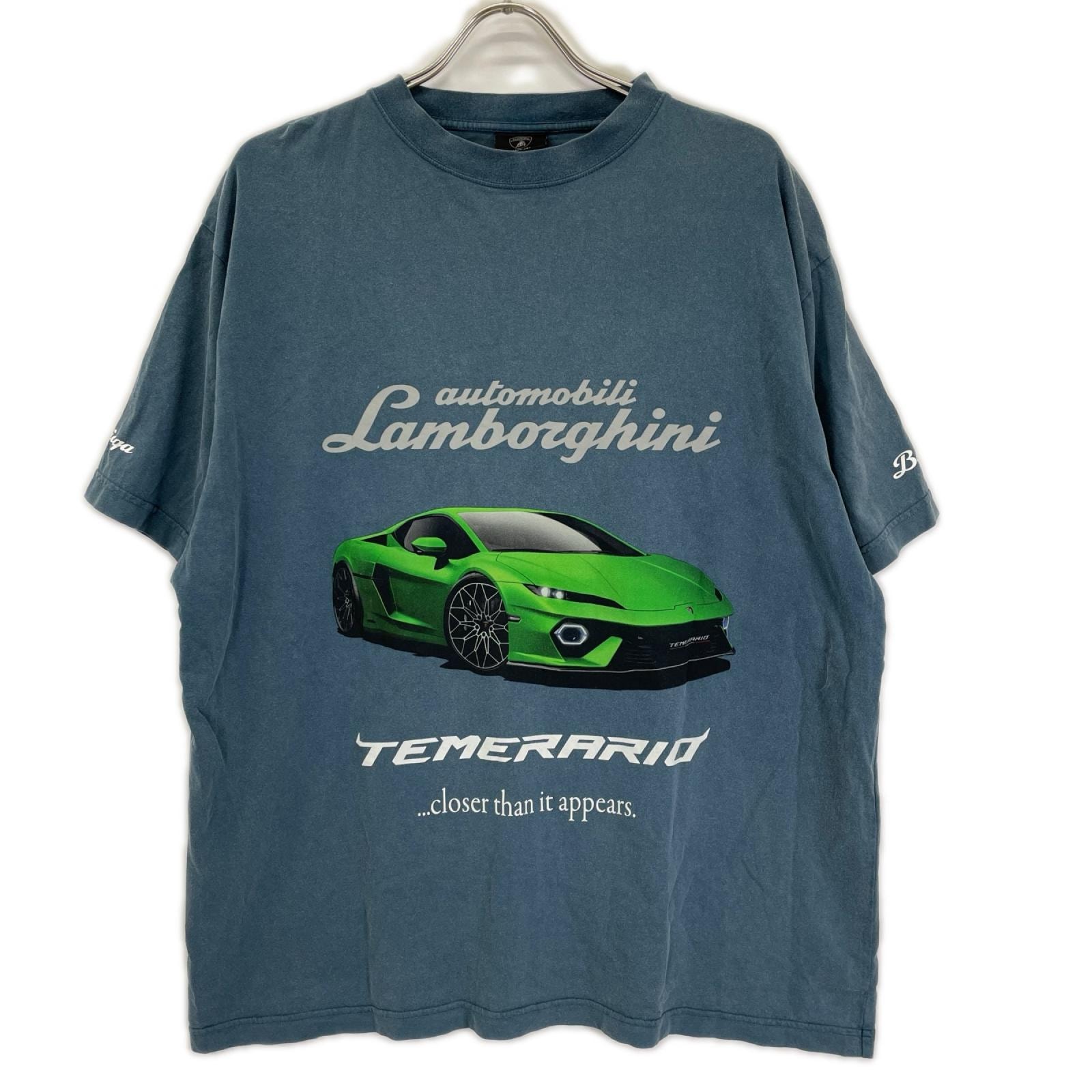 バレンシアガ 25SS 831305 ランボルギーニロゴプリントTシャツ L