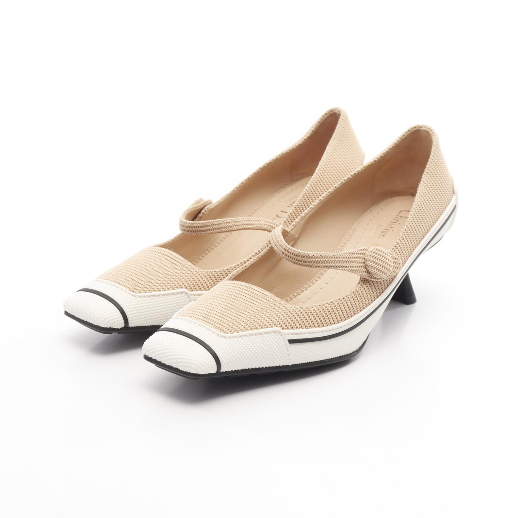 ディオール Dior D-MOTION テクニカル パンプス 靴 ファブリック レディース ベージュ系 / ホワイト系 【中古】